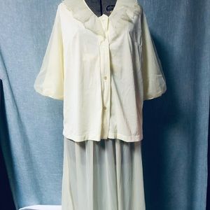 Vtg Hollywood Vassette Gown Bed Jacket Robe Set